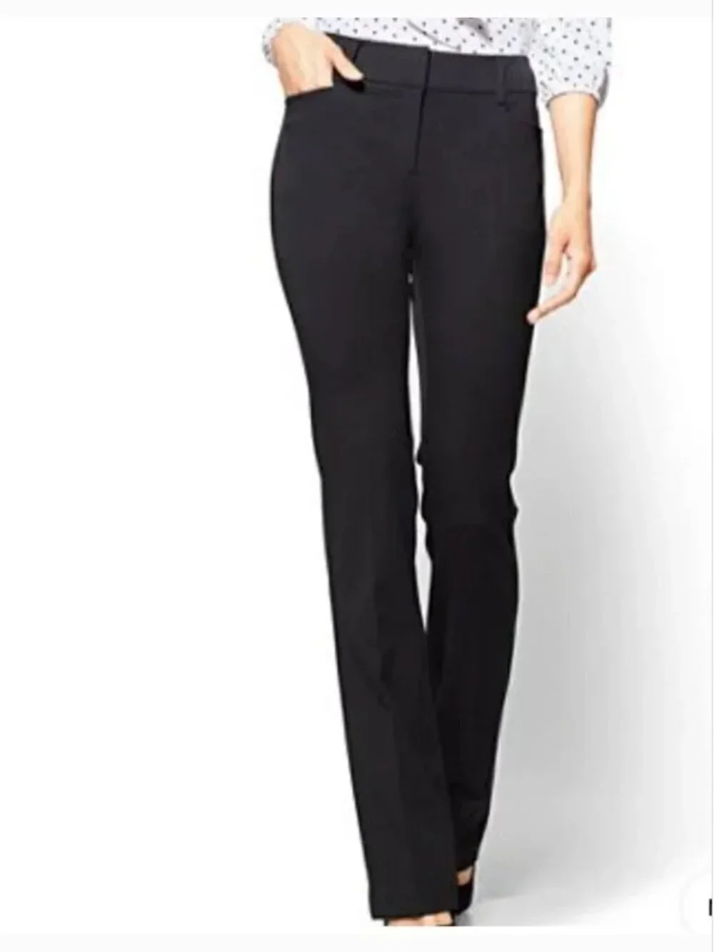 New York & Company Women’s Size 12 Tall Trousers Dress Pants Black Straight Leg